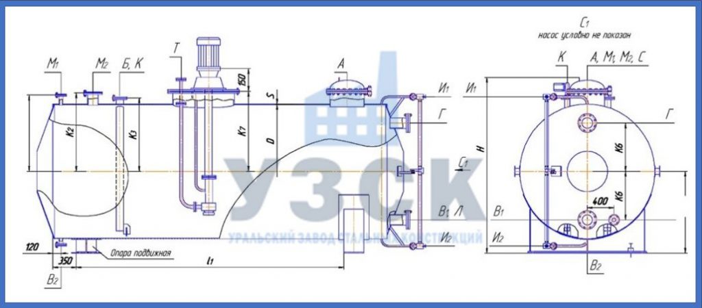 Чертеж емкости ГКК в Серпухове